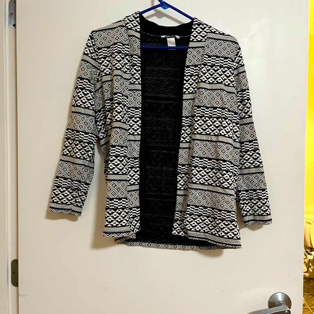 Small black and white cardigan
